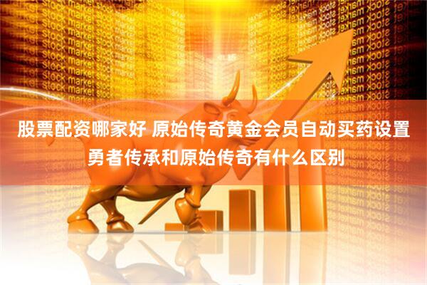 股票配资哪家好 原始传奇黄金会员自动买药设置 勇者传承和原始传奇有什么区别