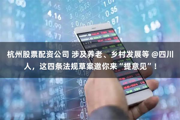 杭州股票配资公司 涉及养老、乡村发展等 @四川人，这四条法规草案邀你来“提意见”！